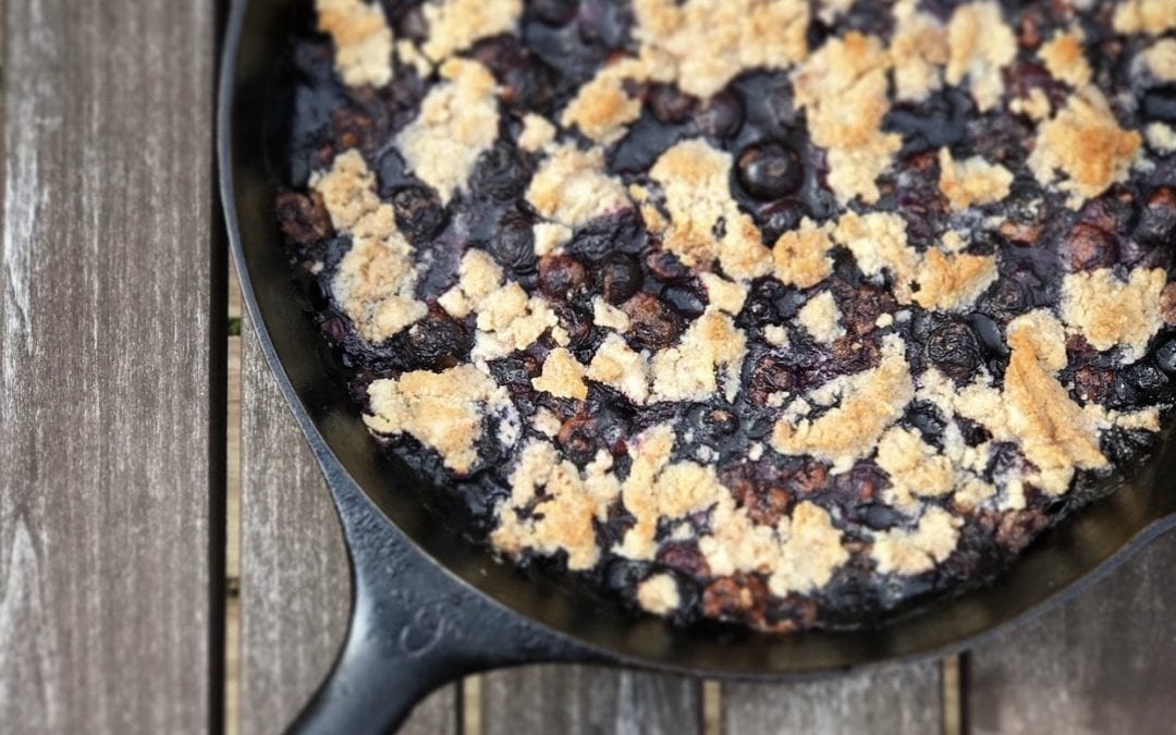 Gluten Free Skillet Blueberry Crumble