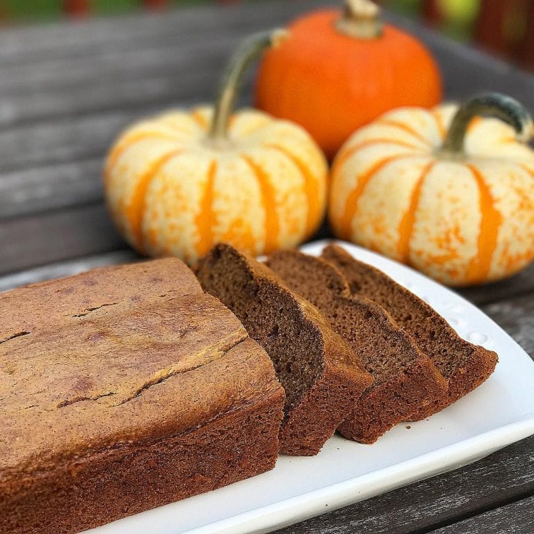 serving tray with paleo pumpkin bread