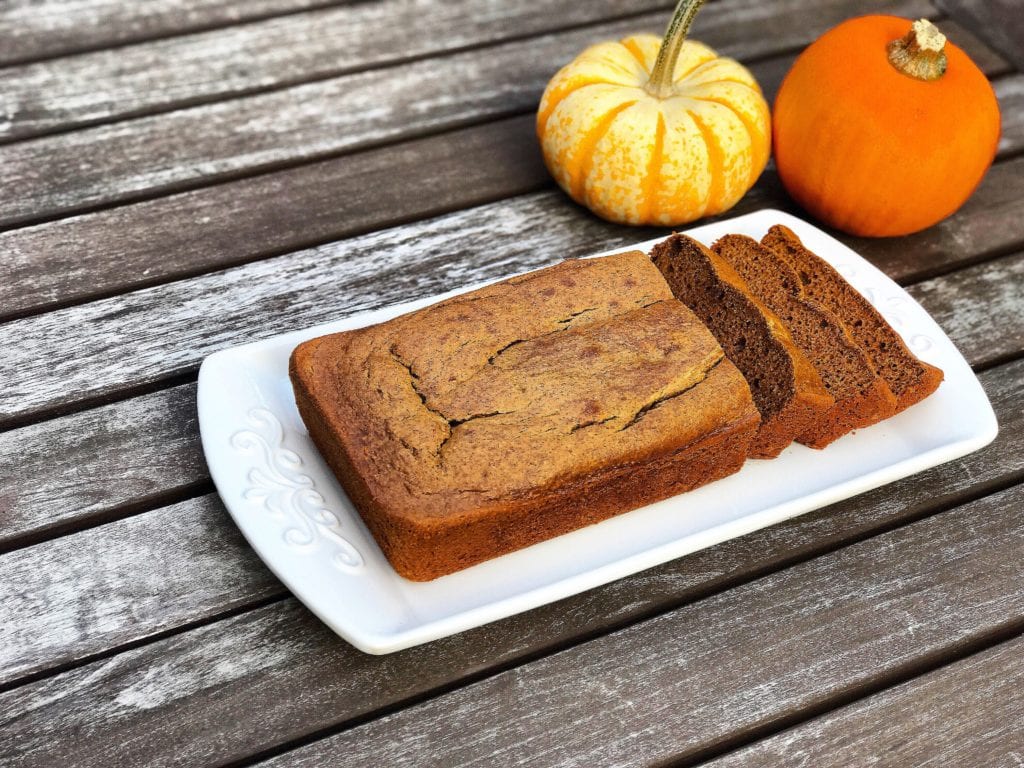 Paleo Pumpkin Loaf on serving tray