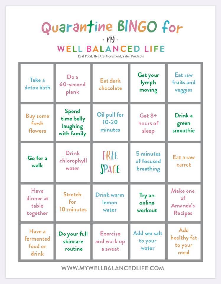 Quarantine bingo.