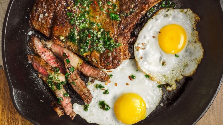 steak and eggs