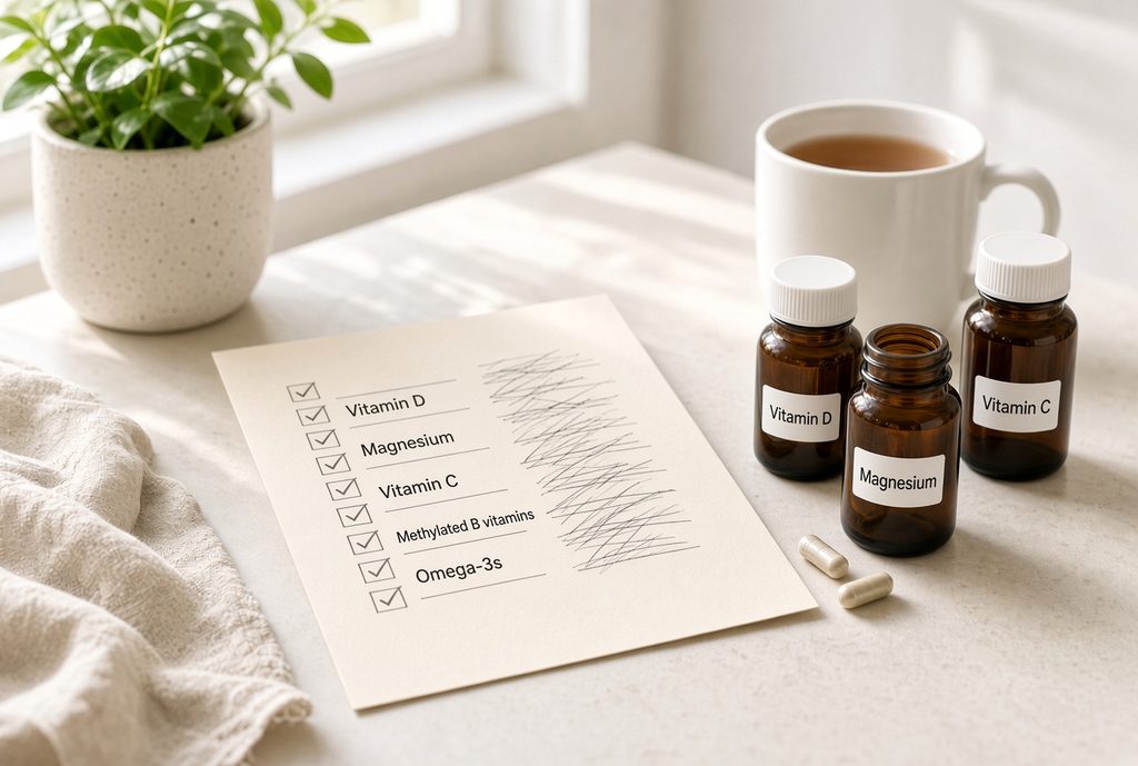 A shared supplement protocol — vitamin D, magnesium, B vitamins, omega-3s — with very different results