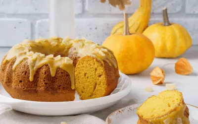 pumpkin bundt cake with maple glaze icing