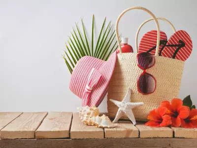 beach bag with safer sunscreen