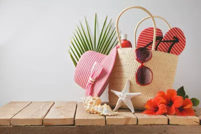 beach bag with safer sunscreen