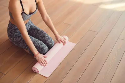 Woman engaging in healthy yoga movement